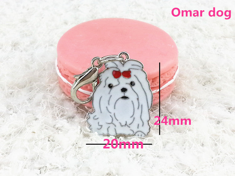 Keychains de metal de metal colgante de bulldog francés al por mayor
